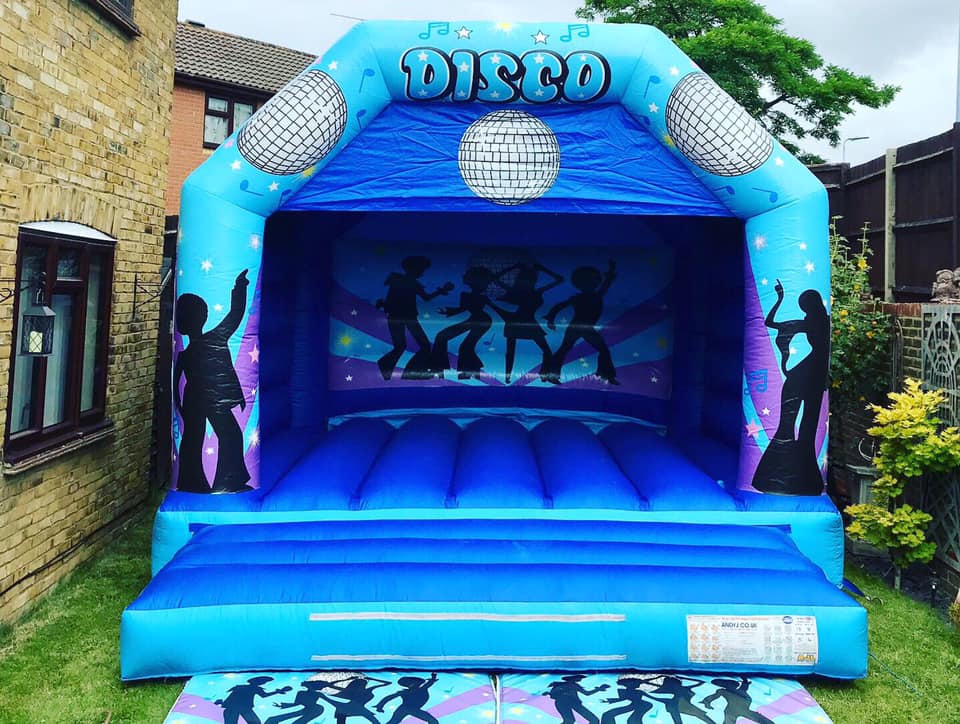 Blue & Purple Disco Party Bouncy Castle