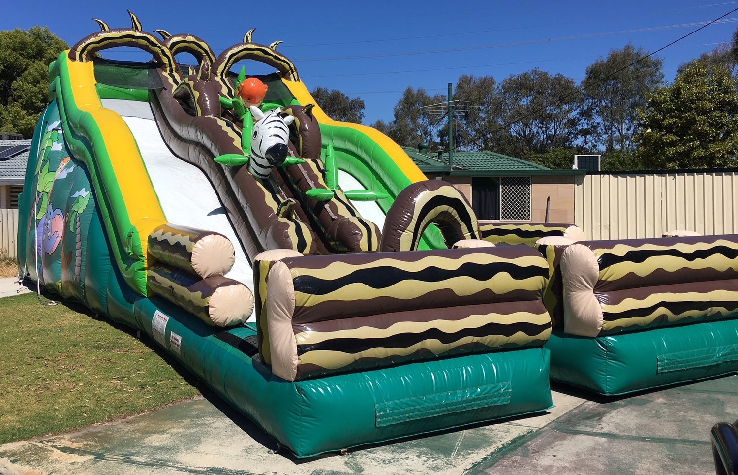 Double Lane Jungle Water Slide (Wet or Dry) Bouncy Castle Hire and