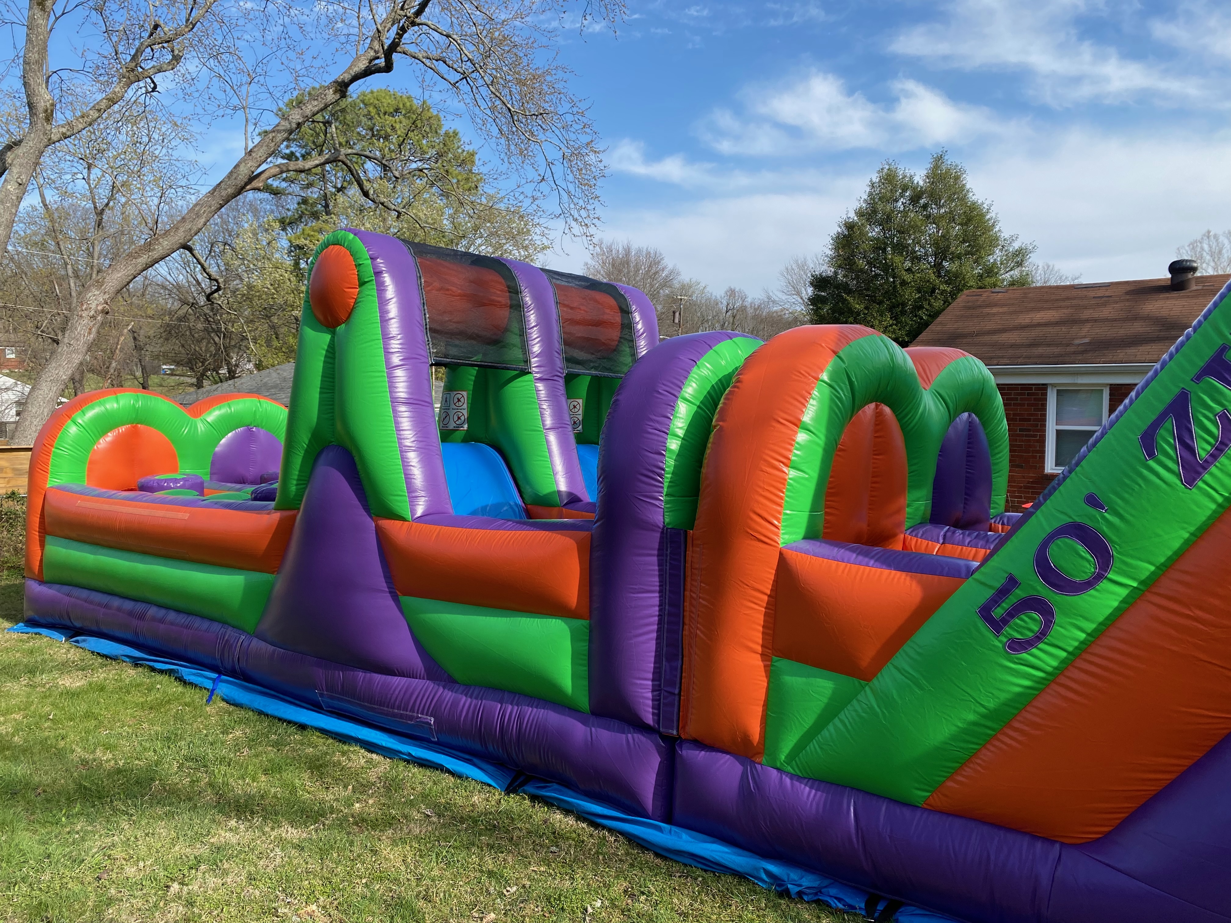 50ft Zip-It Obstacle Course - Inflatable Bounce Houses & Water Slides ...