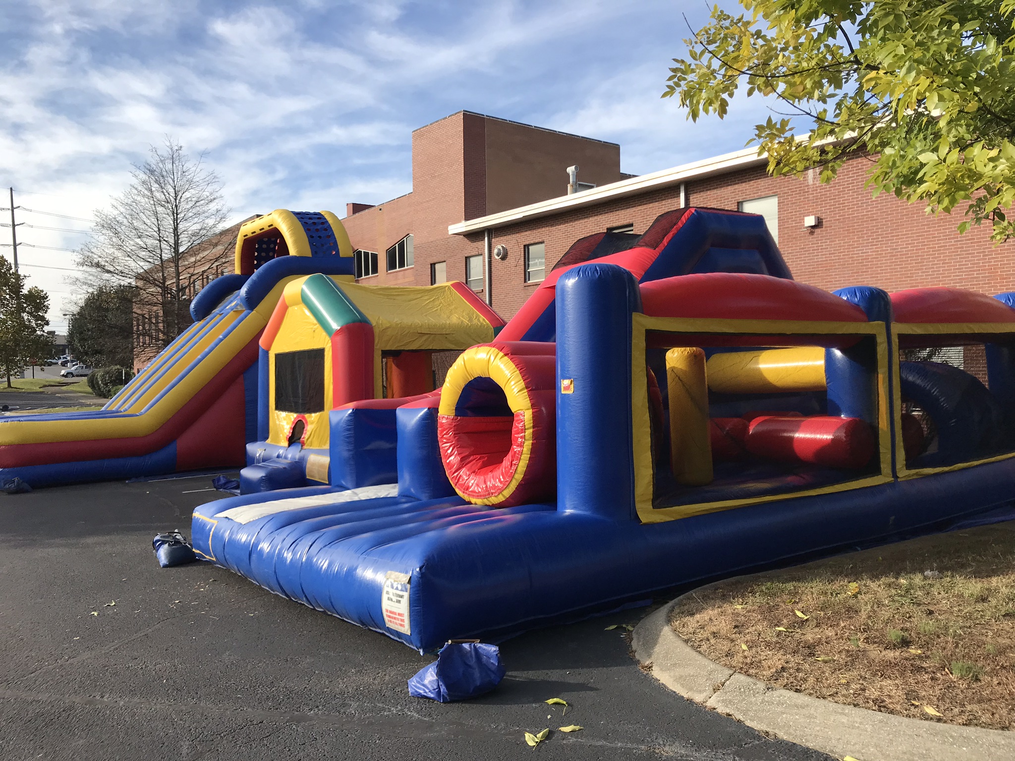 bounce house with waterslide