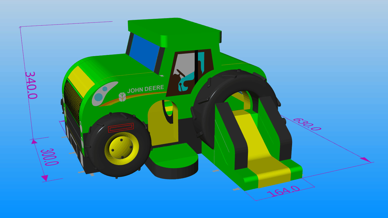 New Holland Tractor Themed Bouncy Castle & Slide 18ft X 14ft Best