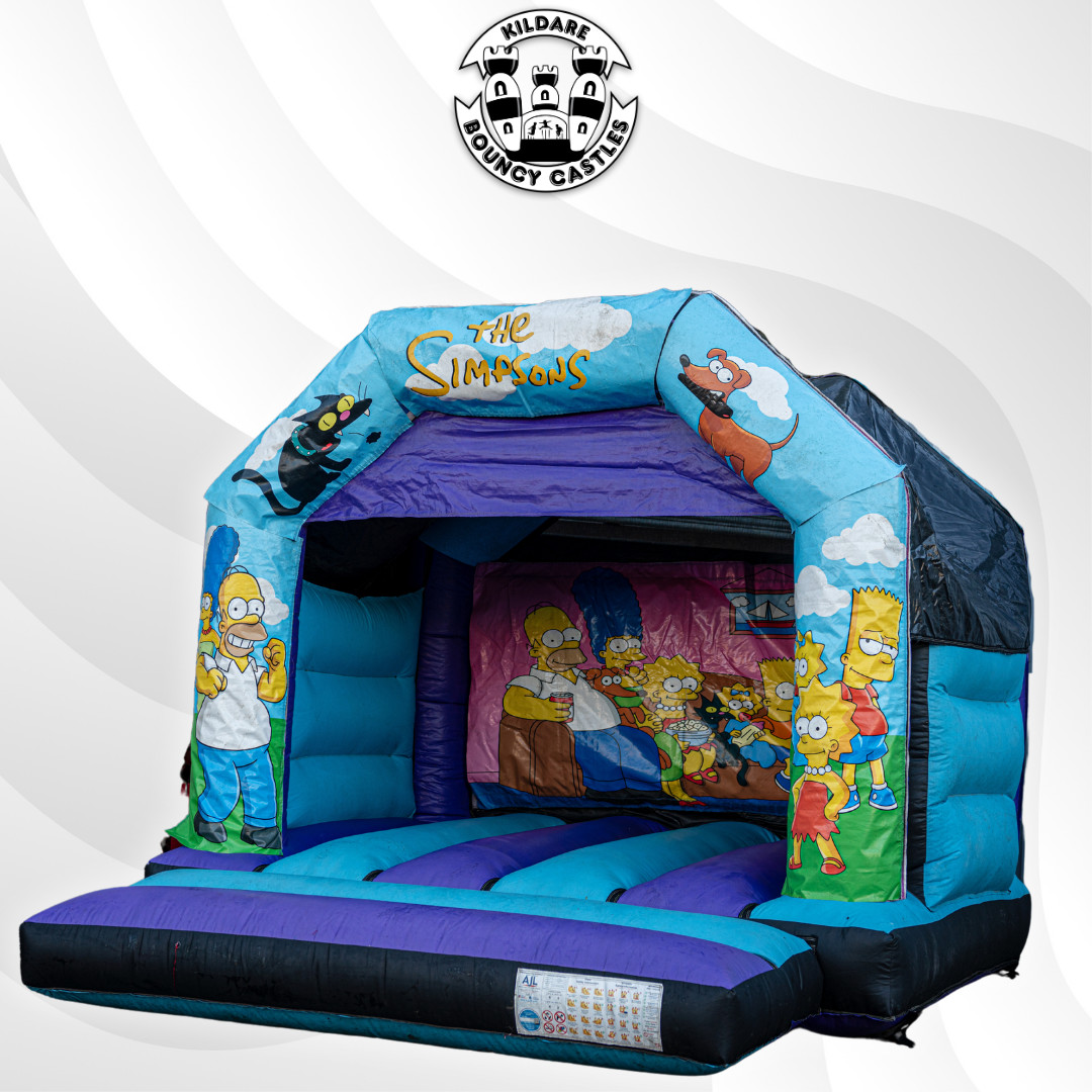 Simpsons Bouncy Castle Hire Kildare | 12x12ft Cartoon Inflatable