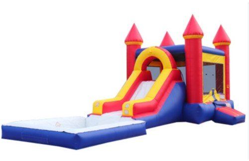 Blue and Red Moon Bounce Combo Water Slide - Hire in Cecil County ...