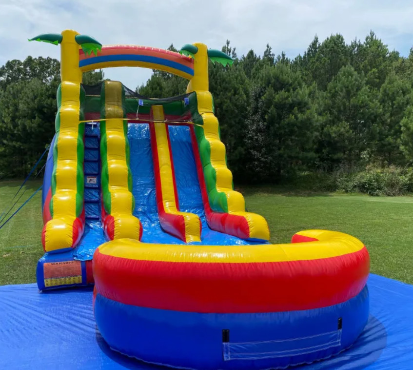 Colossal Colorblock 18' Double Slide - Bounce House Rentals, Jumper ...