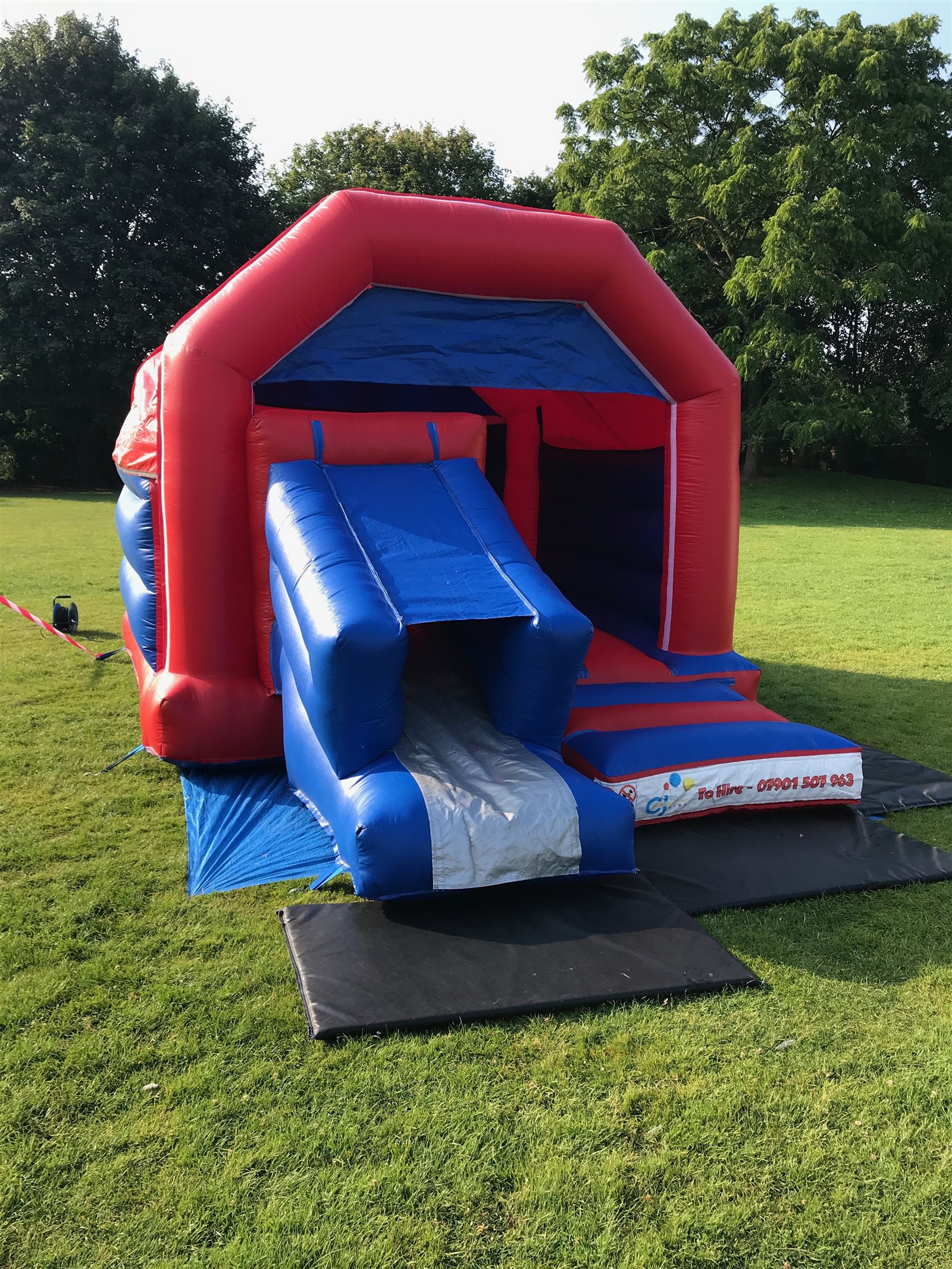 Blue/Red Bounce & Slide Bouncy Castle Hire in Nottingham