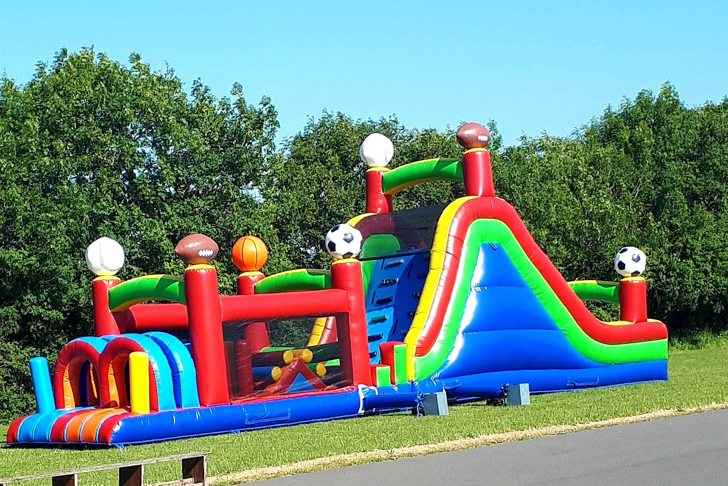obstacle course bouncy castle hire