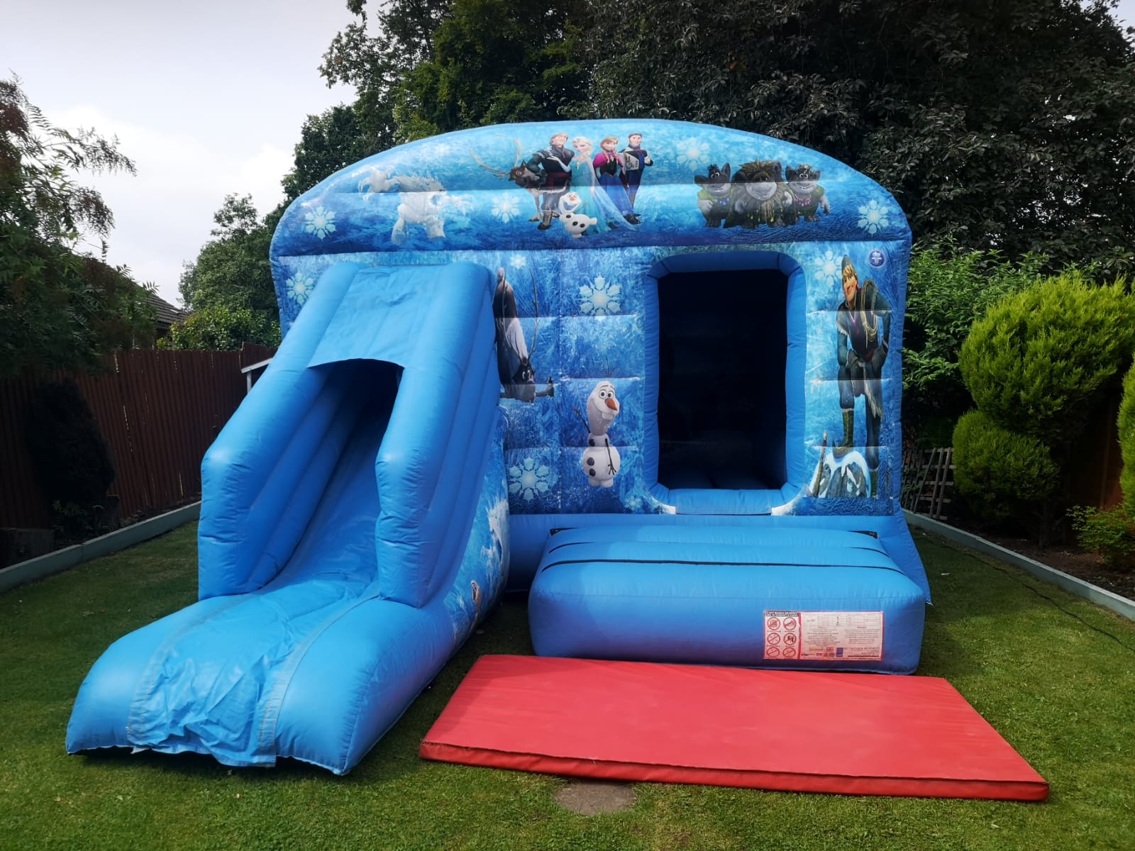 frozen bouncy castle with slide