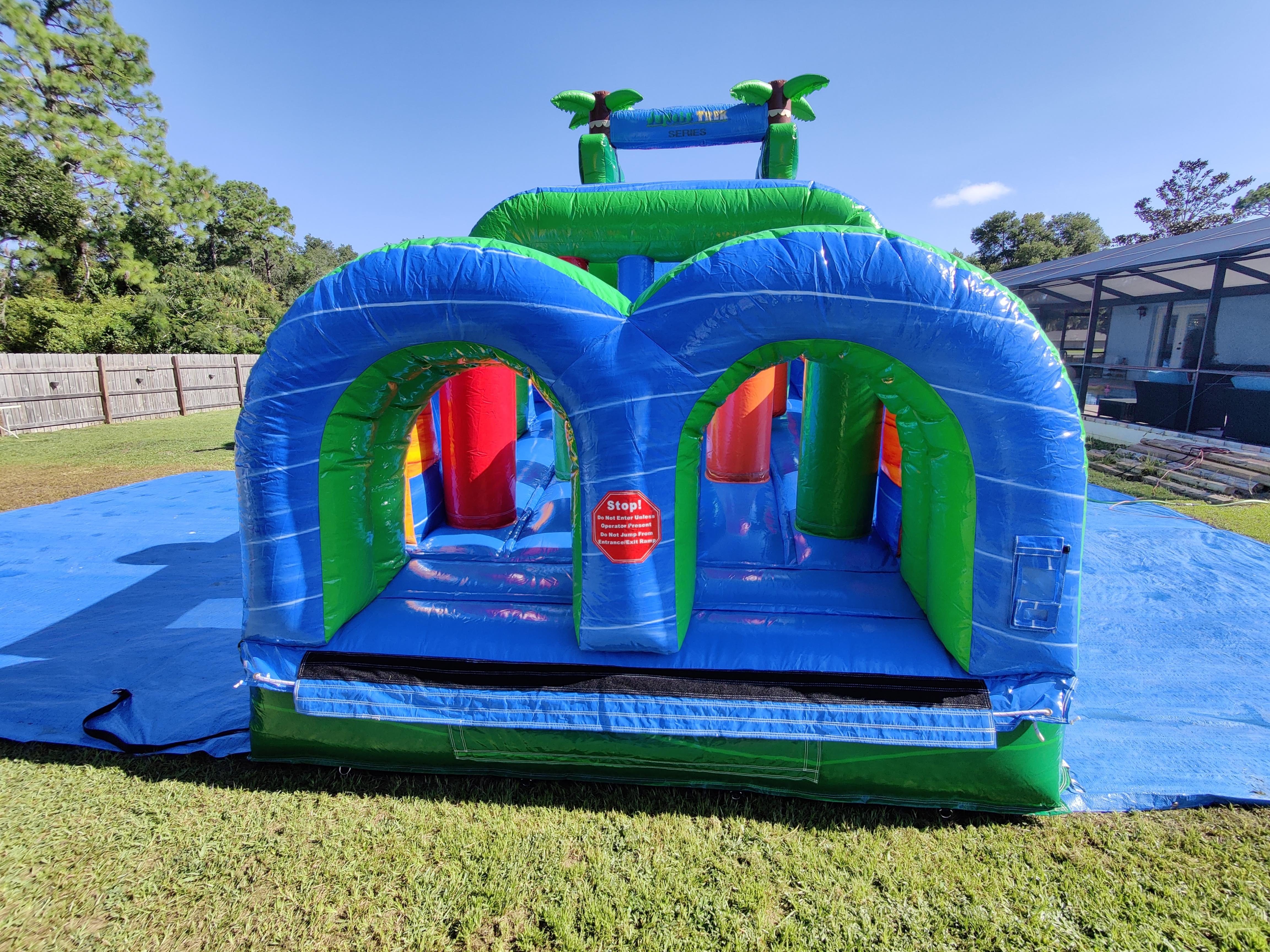 75' Dry Obstacle Course With 2 - 18' Slides. Priced for the whole ...