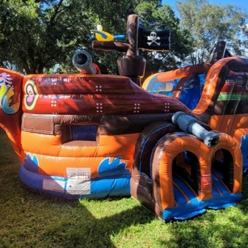 19×15×14 Pirate Ship Bounce House and Slide Combo Best Bounce Houses