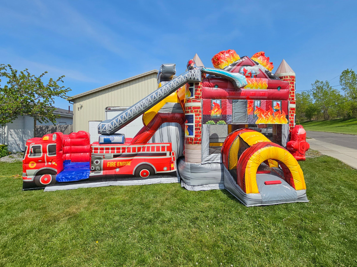 Fire Truck Bounce House And Dry Slide Rental - Hire in NY