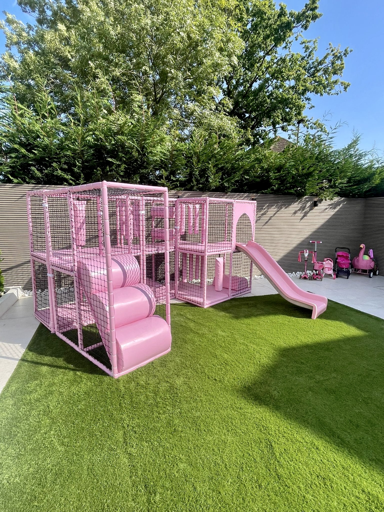 Pastel Pink Climbing Play Frame Hire