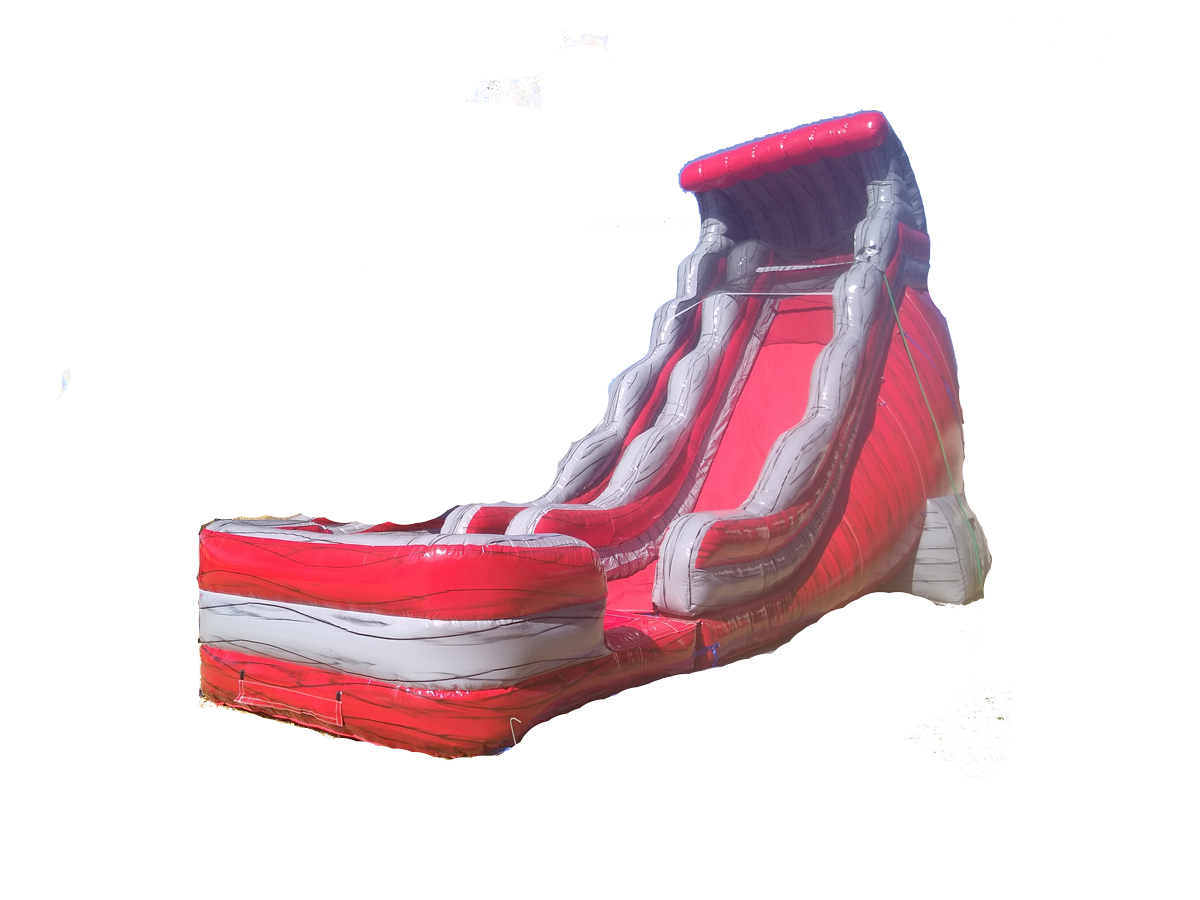 22' Tsunami Red and Grey Marble Water Slide with Pool Inflatable