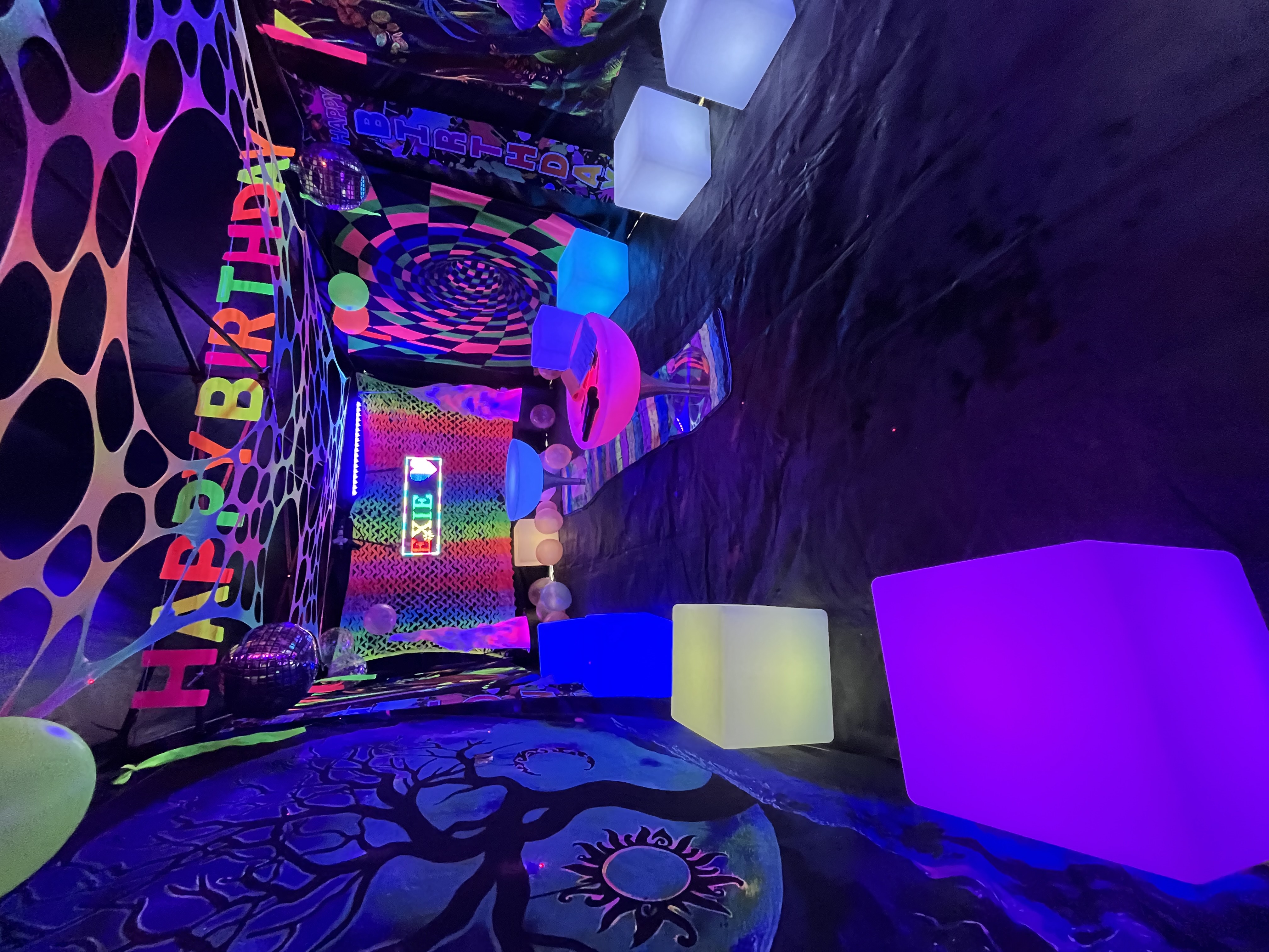 a3 6x3m Uv glow neon party rave tent gazebo nightclub like inflatable ...