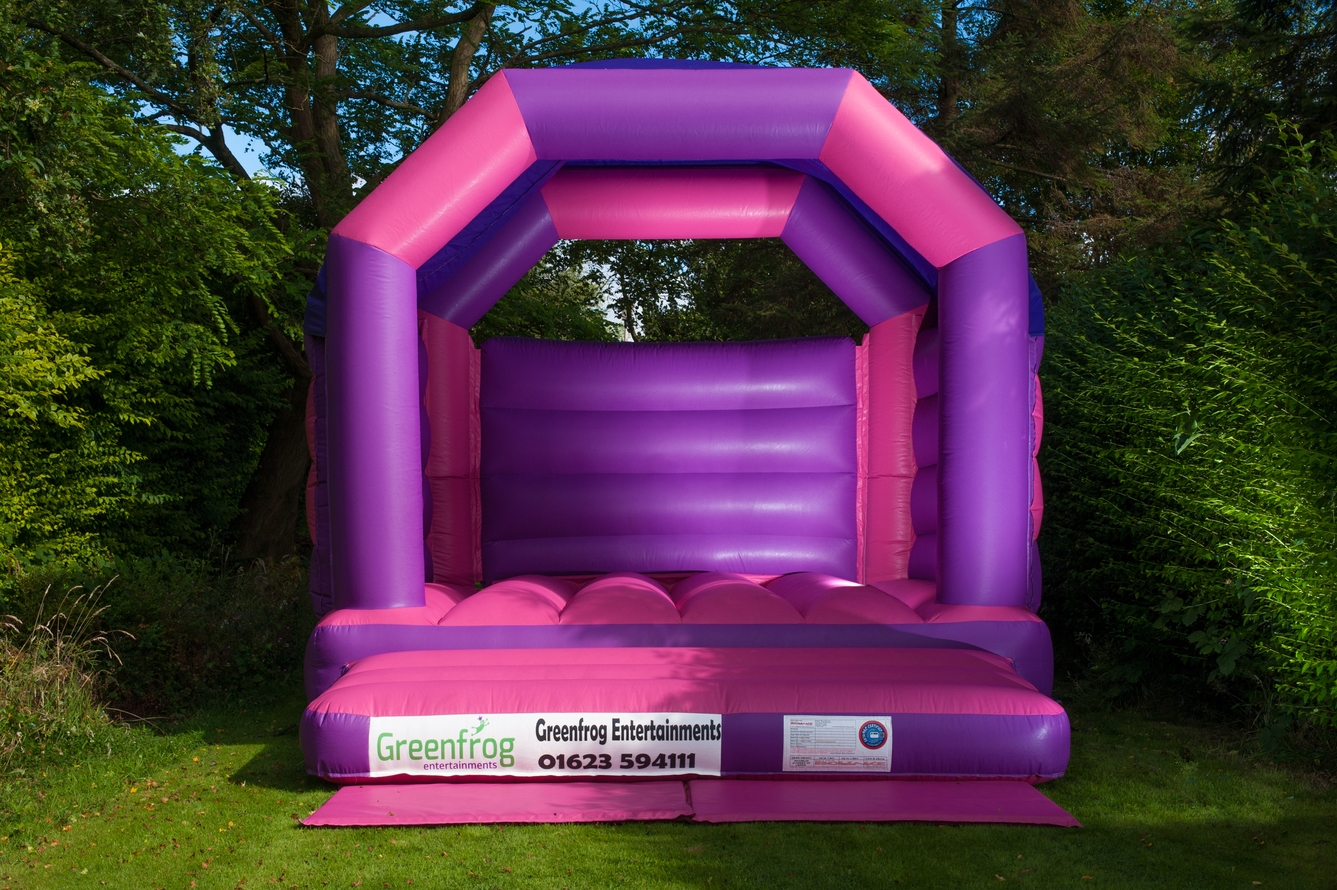 pink and purple bouncy castle