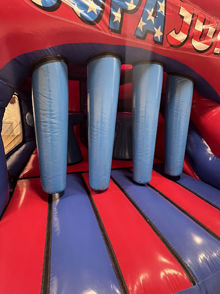 Supabounce Castle Supa Jump Multiplay Bouncy Castle – American-Themed Inflatable with Sl