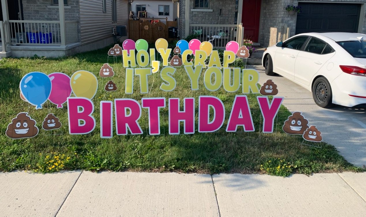 Birthdays Best Lawn Sign Rental service in Belleville Card The Yard