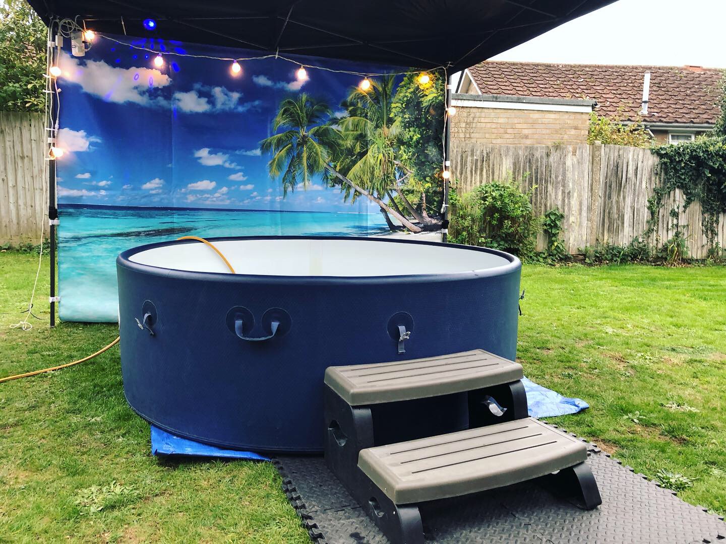 Tropical Beach Hot Tub and Gazebo Party Package WEEKEND HIRE