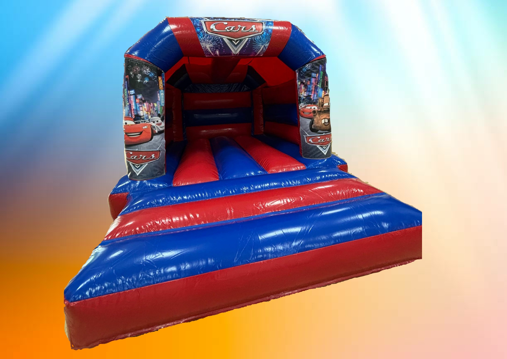 Cars themed castle - Bouncy Castle Hire & Rodeo Bull Hire in Bury St