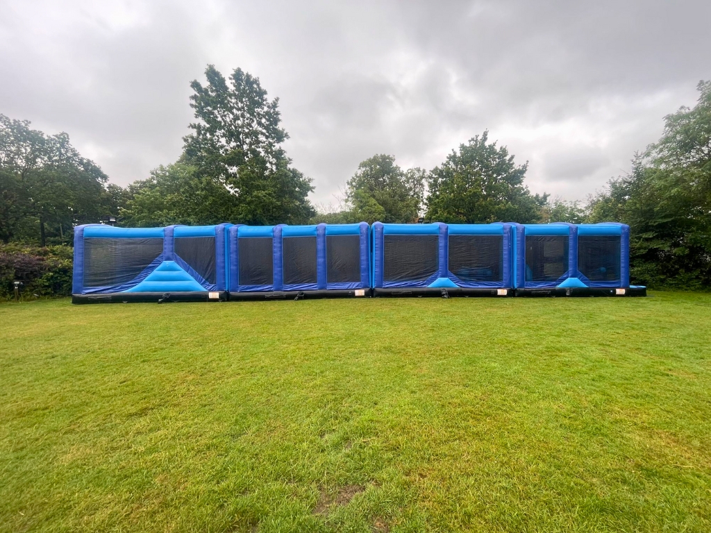 100ft 4 Piece Blue & Black Assault Course - Inflatable, Bouncy Castle ...