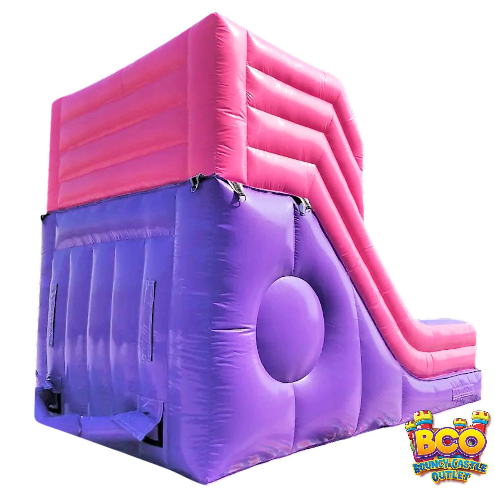 pink and purple bouncy castle