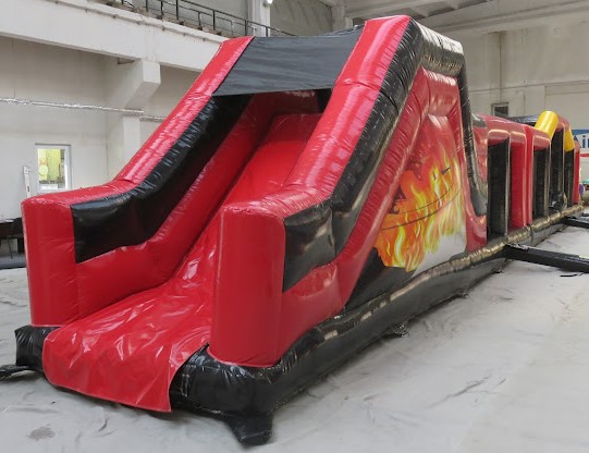 Assault Course Inflatable Burning Flames theme 60ft x 10ft - Bouncy ...