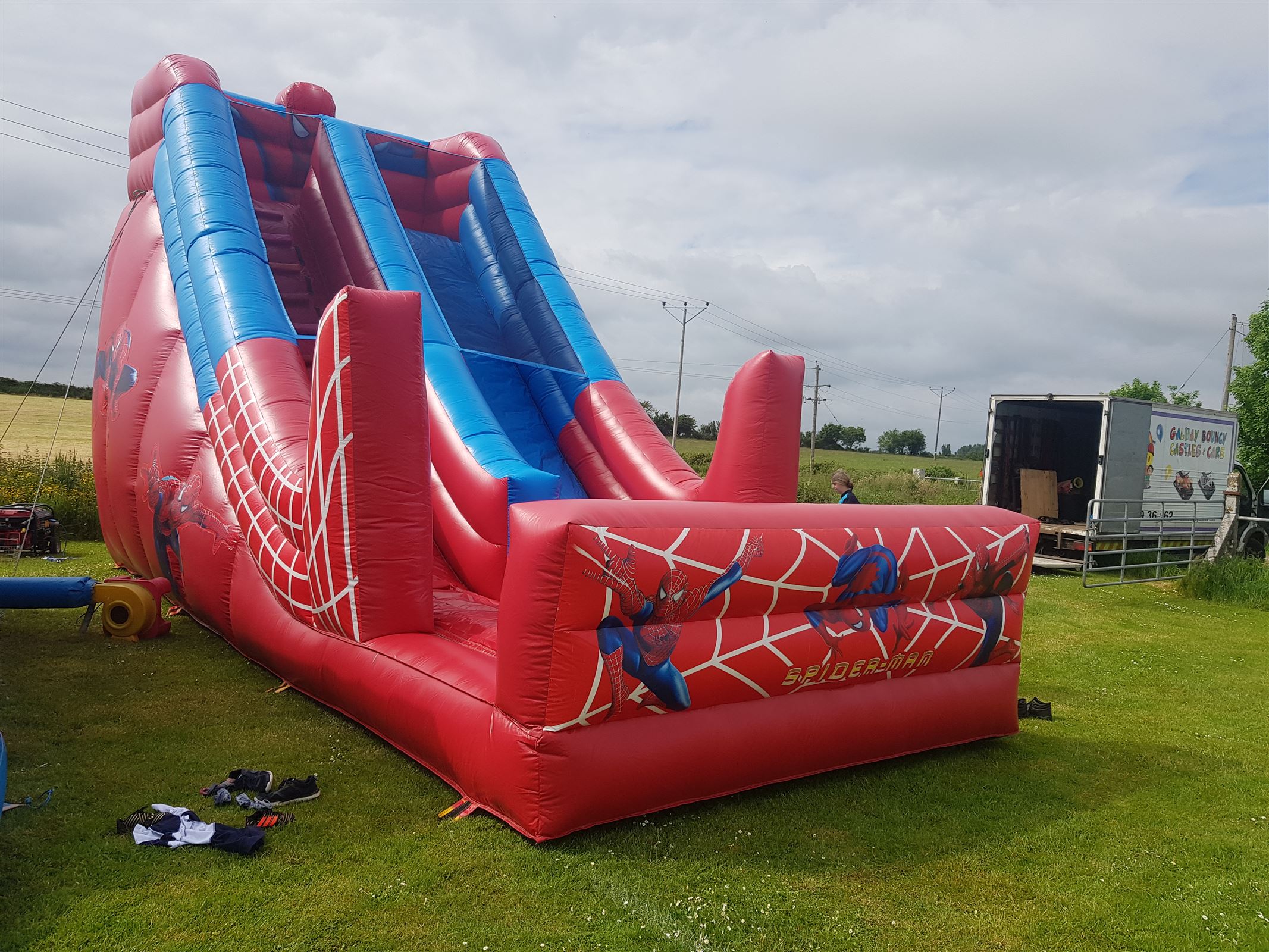 Ultra Spider man Slide Best Bouncy Castle Hire, Quad Cars Hire