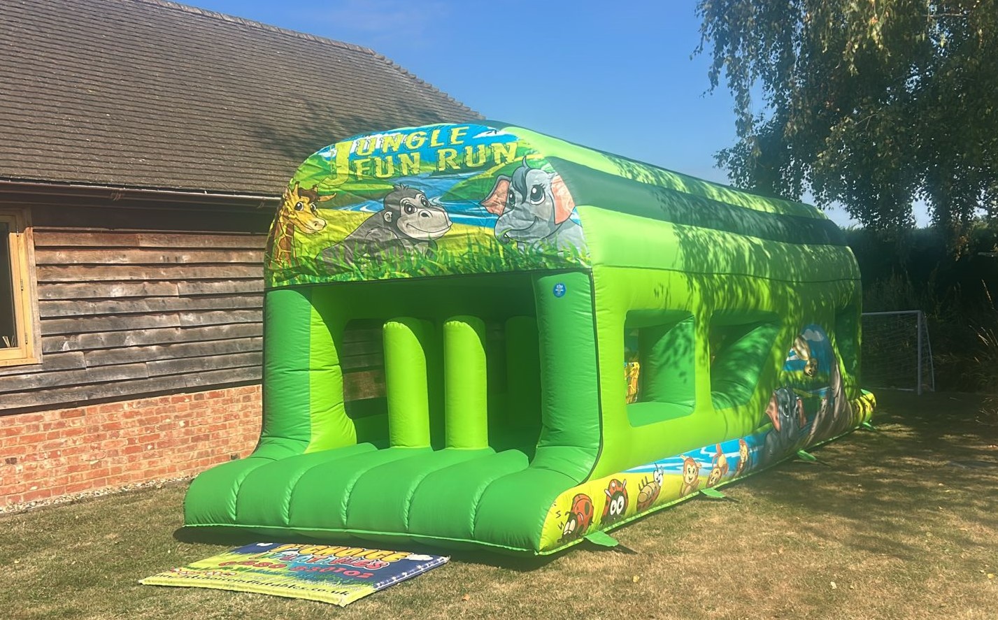 Inflatable Assault Course Gif Assault Course Jungle Fun Run themed inflatable 25ft x 10ft - Bouncy ...