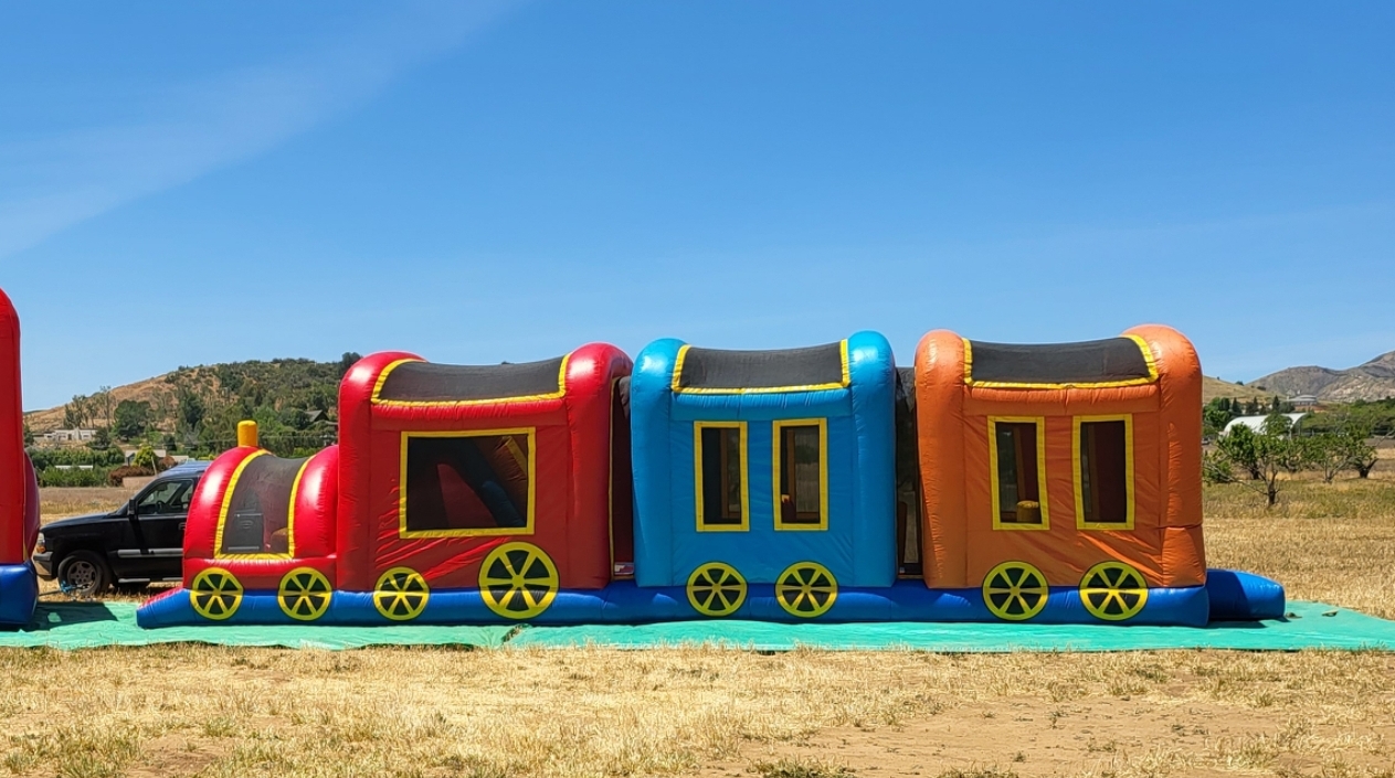 40ft Crazy Train Obstacle Course Bounce house Rentals in Perris