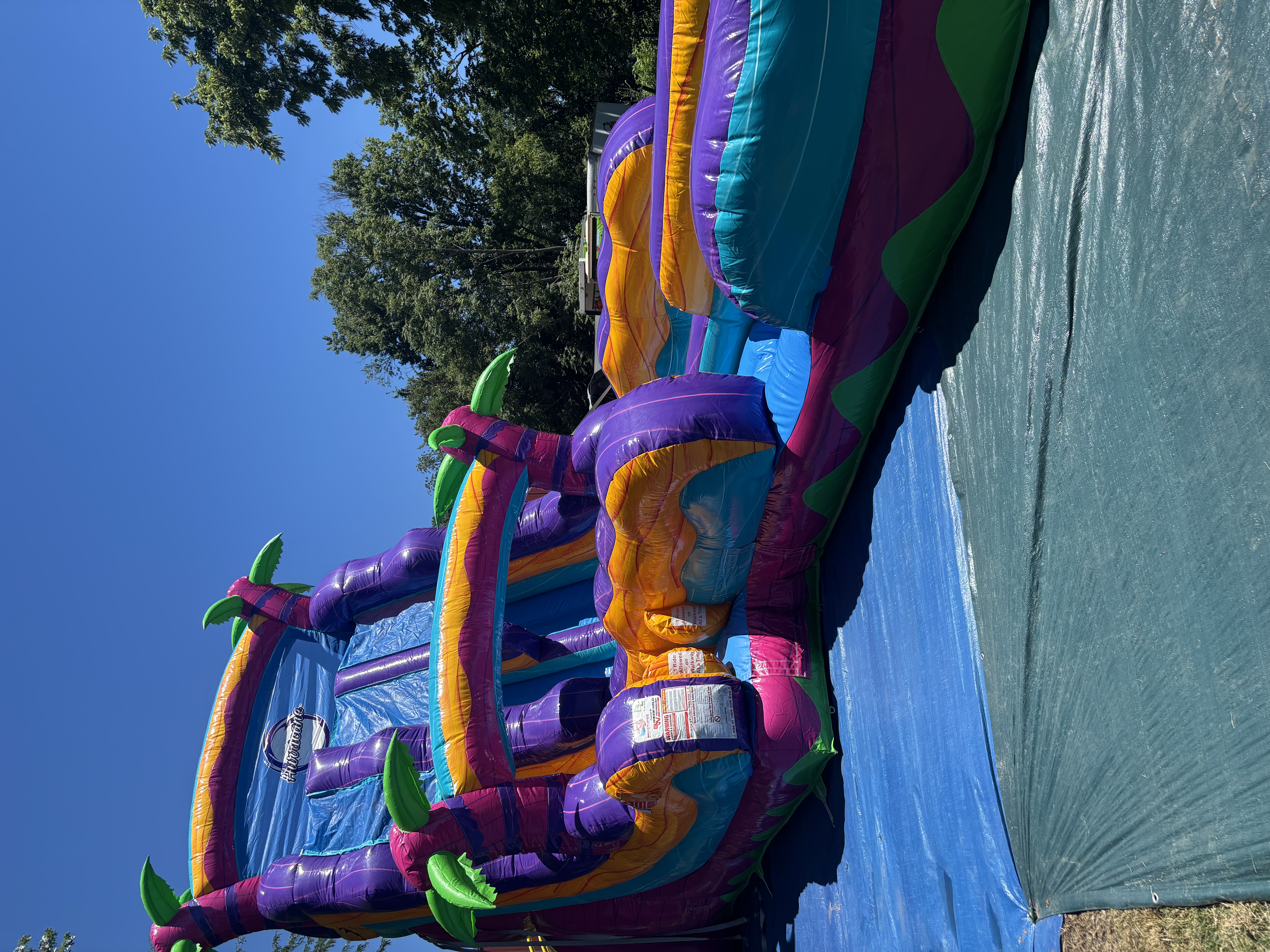 Tidal twister 22ft dual lane waterslide - Inflatable and Amusement ride ...