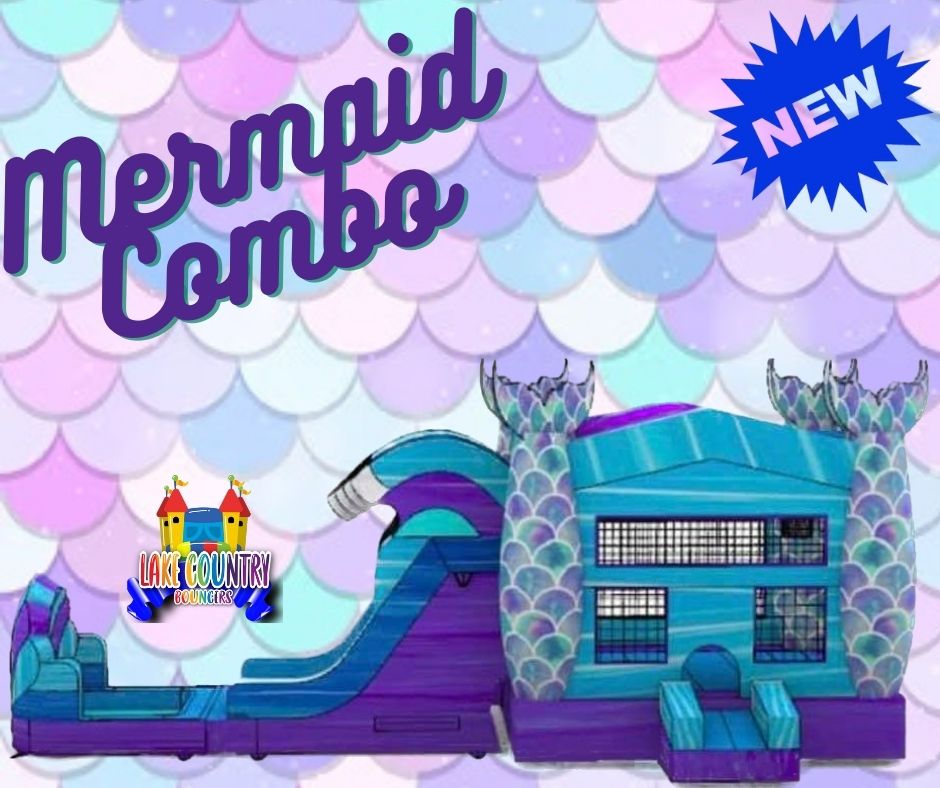 Mermaid Combo Bounce house and water slide rentals in Ivey Gray