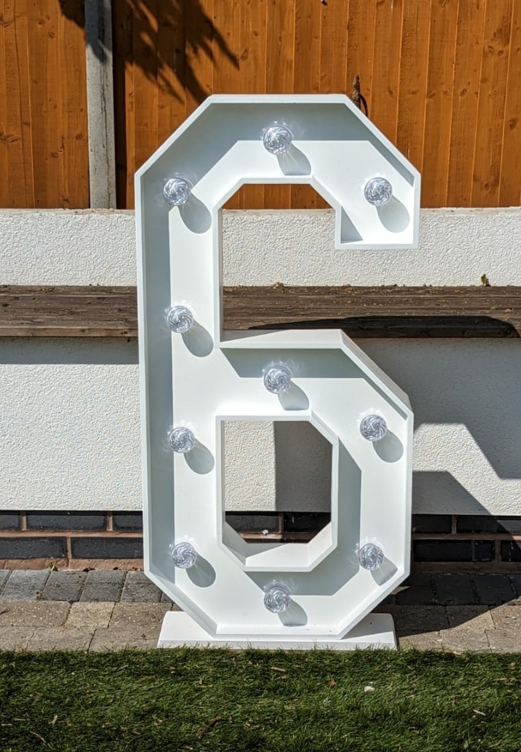 LED 4ft Numbers Bouncy Castle Hire, Disco Domes, LED