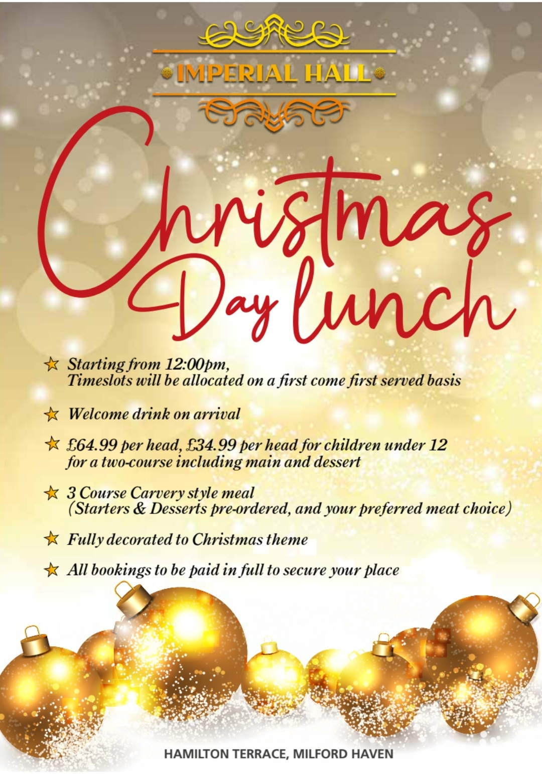 Christmas Day Lunch Venue in Pembrokeshire