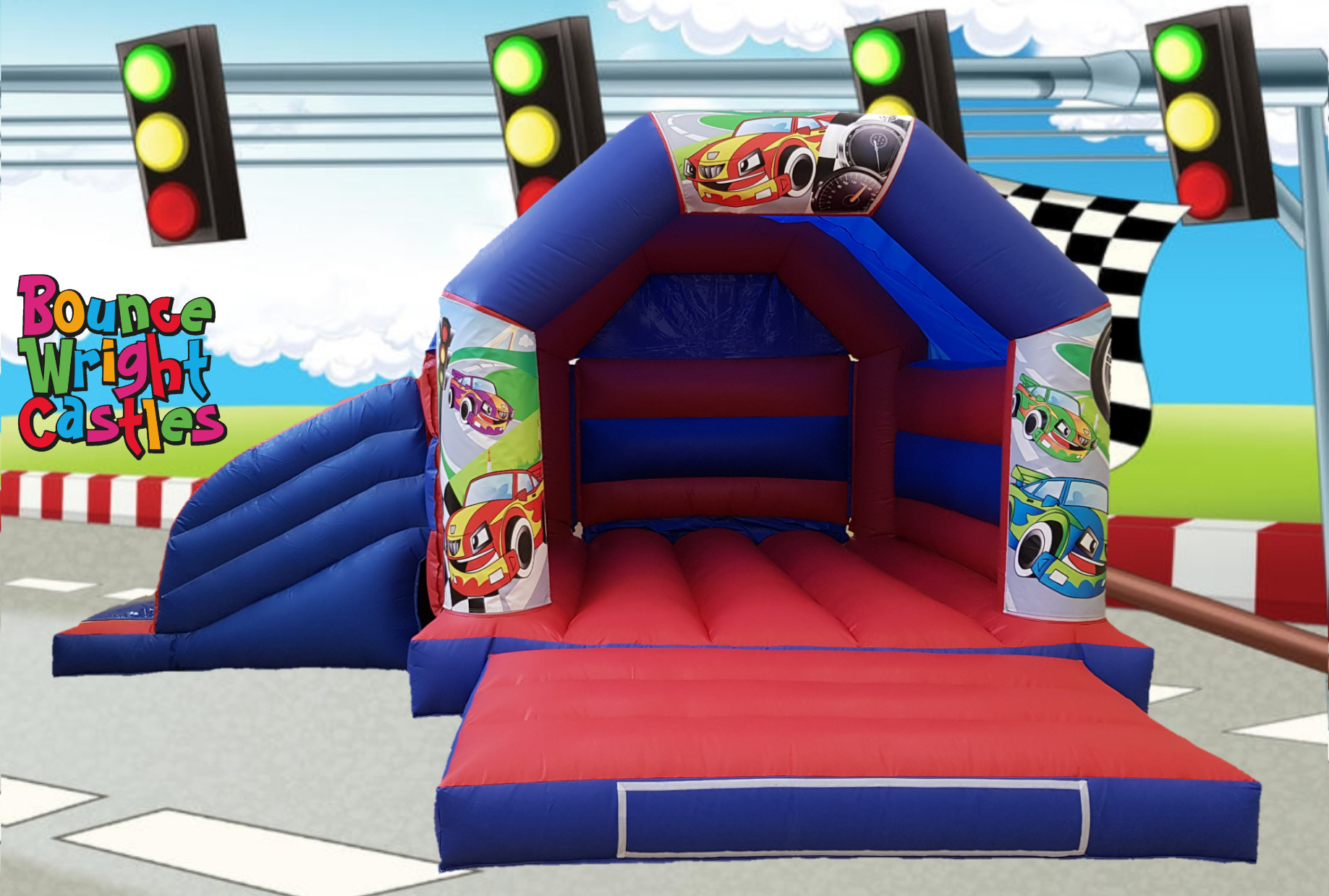 Racing Car Theme Bouncy Castle Hire in Lincoln & Gainsborough