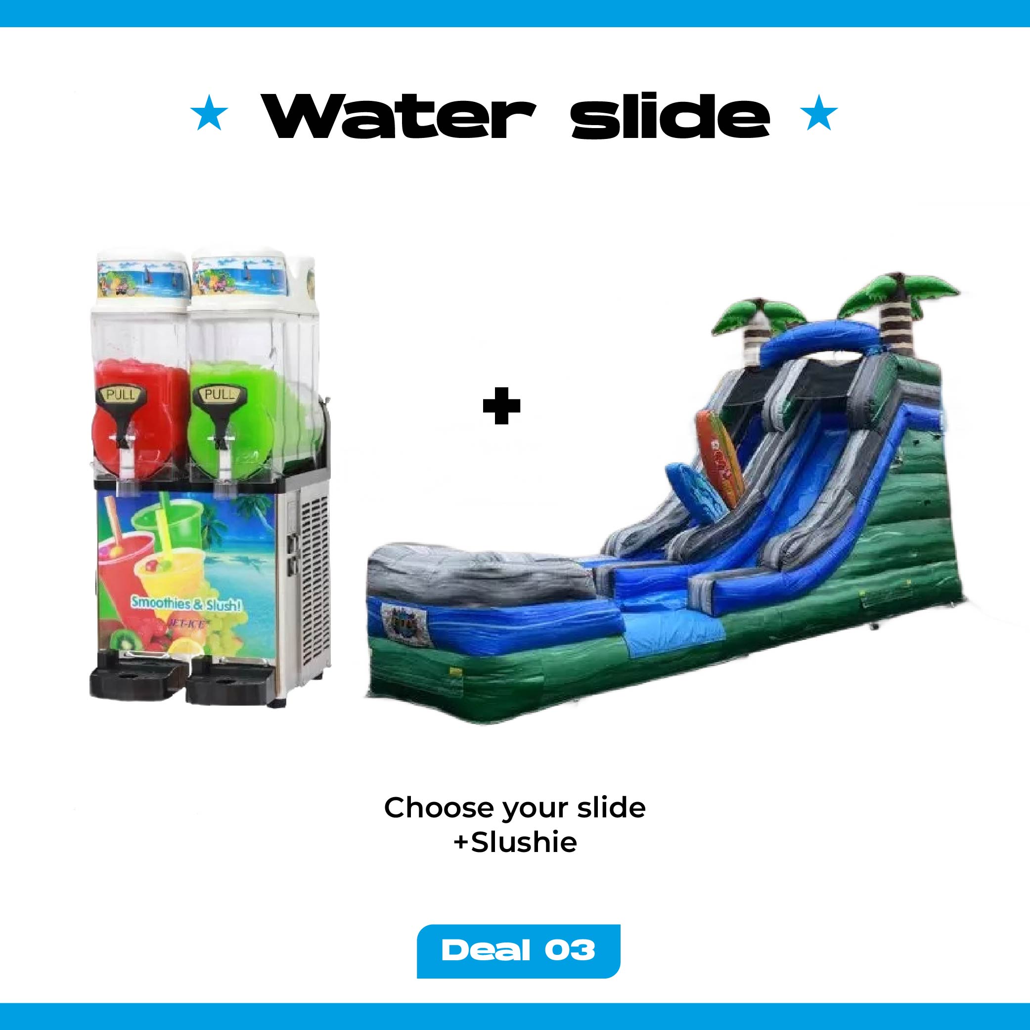 Water Slide Day Deal 3 – Small Water Slide & Slushie Machine – OSHC Hi