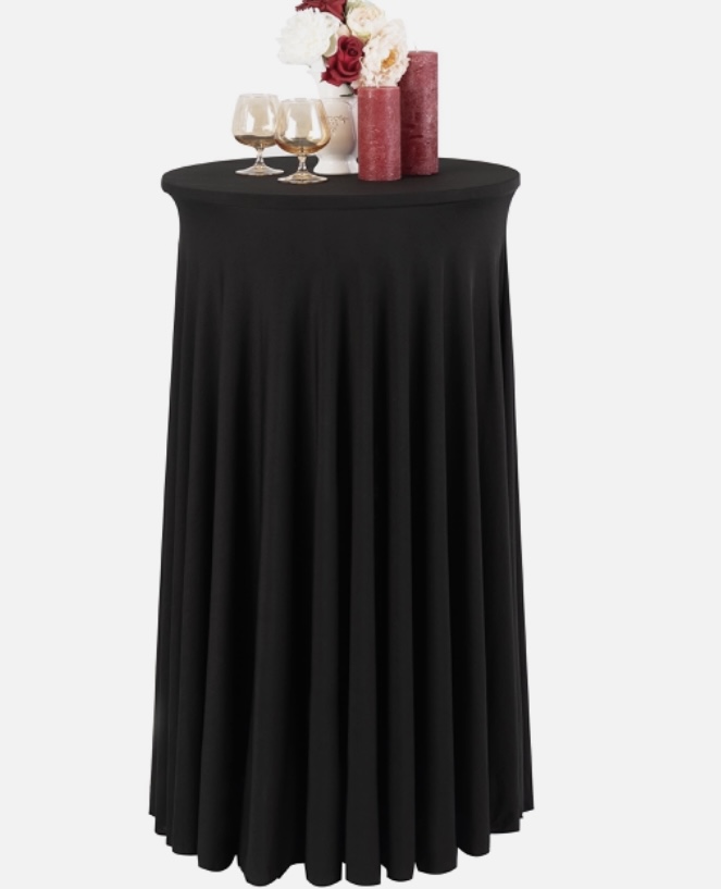 Tall Bistro Black Table Cloth Party Rentals in Florida