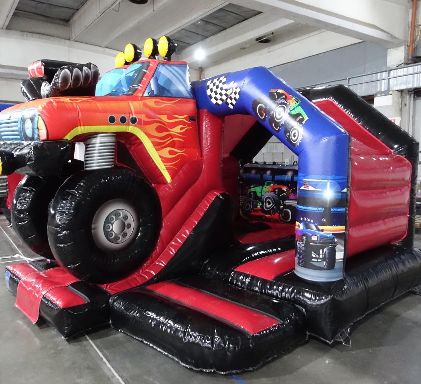 3D Monster Truck Front Slide Bouncy Castle Bouncy Castle Hire in Essex, Hertfordshire and