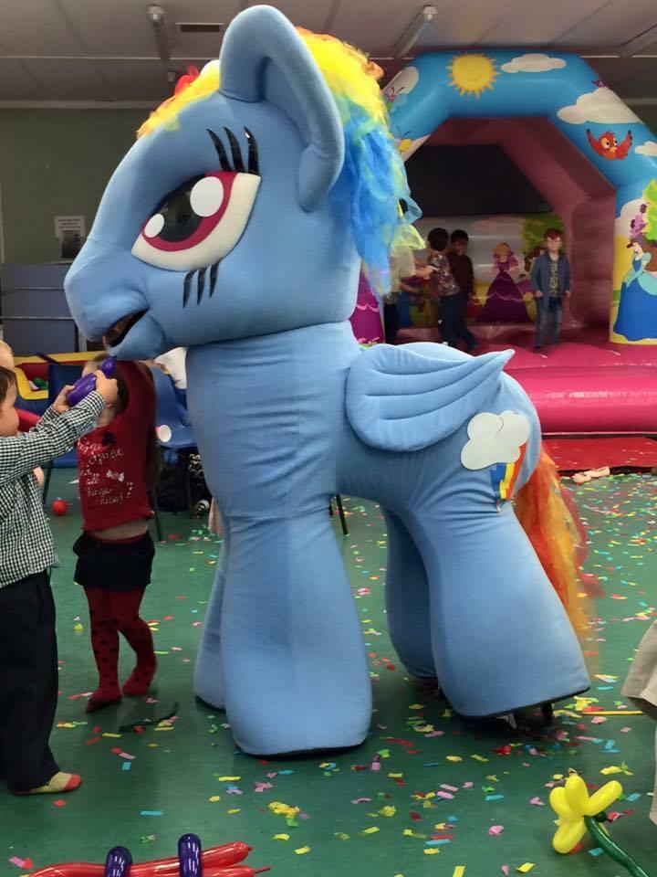 My little pony rainbow dash mascot, bouncy castle hire 