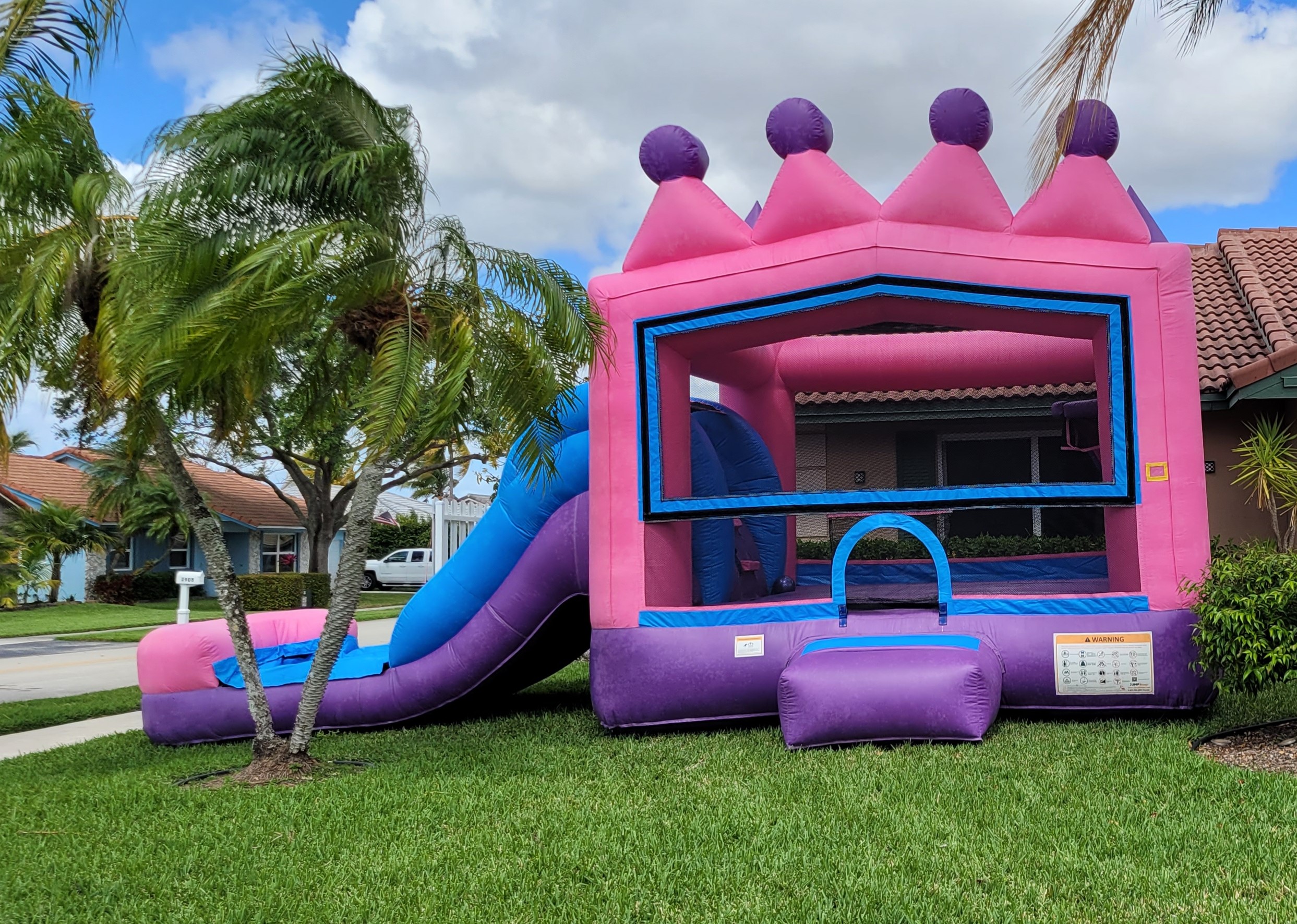 princess-castle-with-slide-hire-in-south-florida