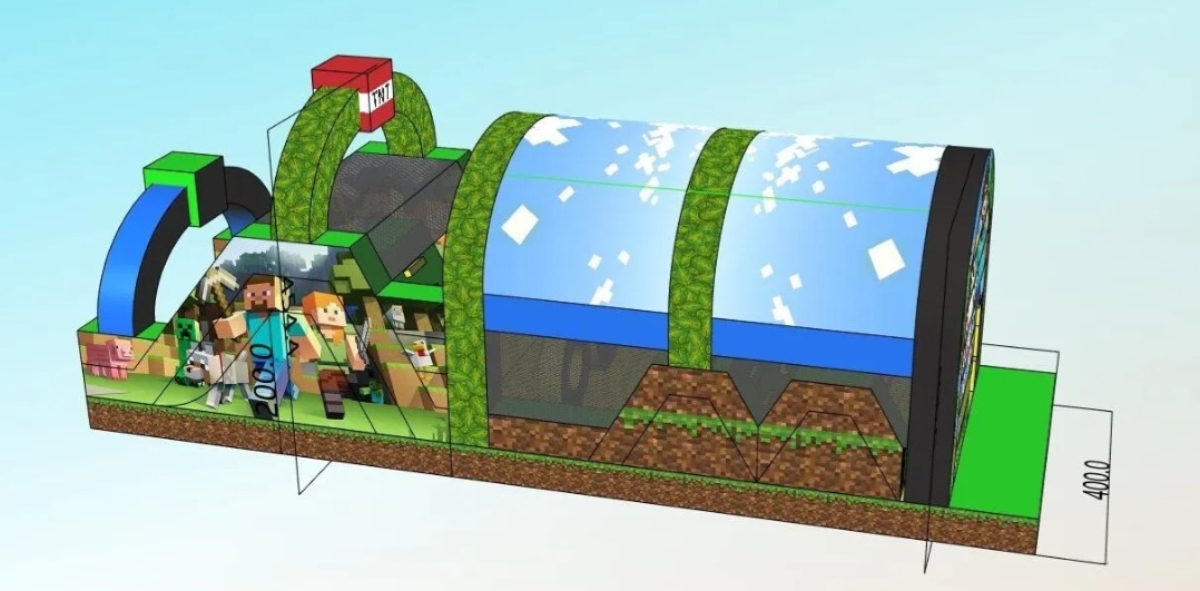 Minecraft Inflatable Obstacle Course Inflatable Minecraft Obstacle course Jumping Castle Hire Melbourne
