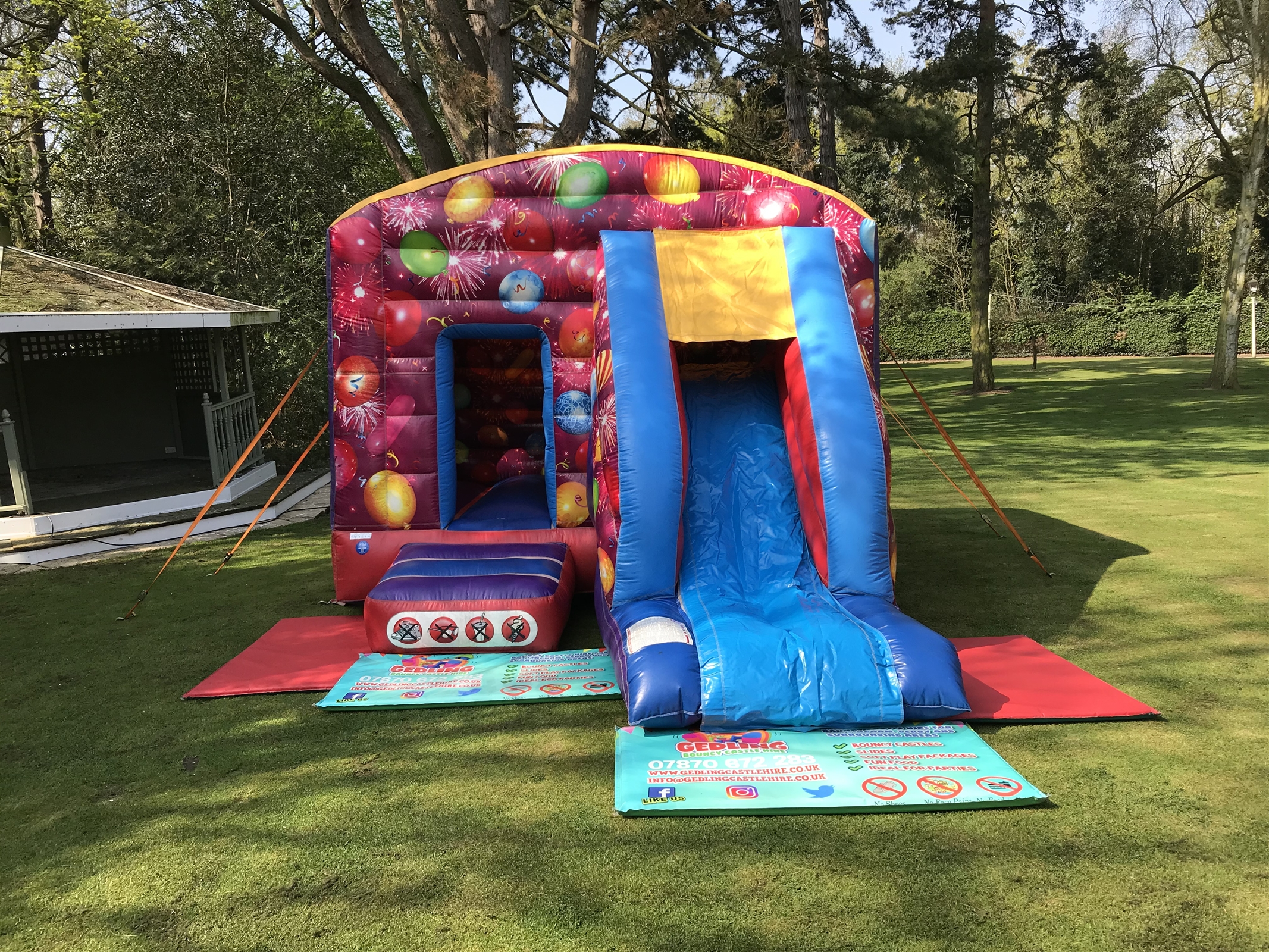 bouncy castle with slide to hire