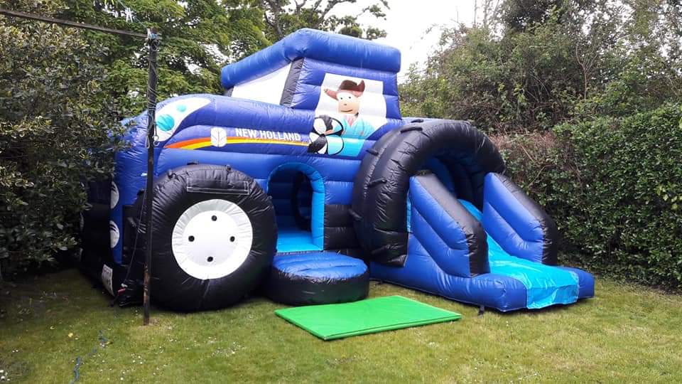 New Holland Tractor Themed Bouncy Castle & Slide 18ft X 14ft Best
