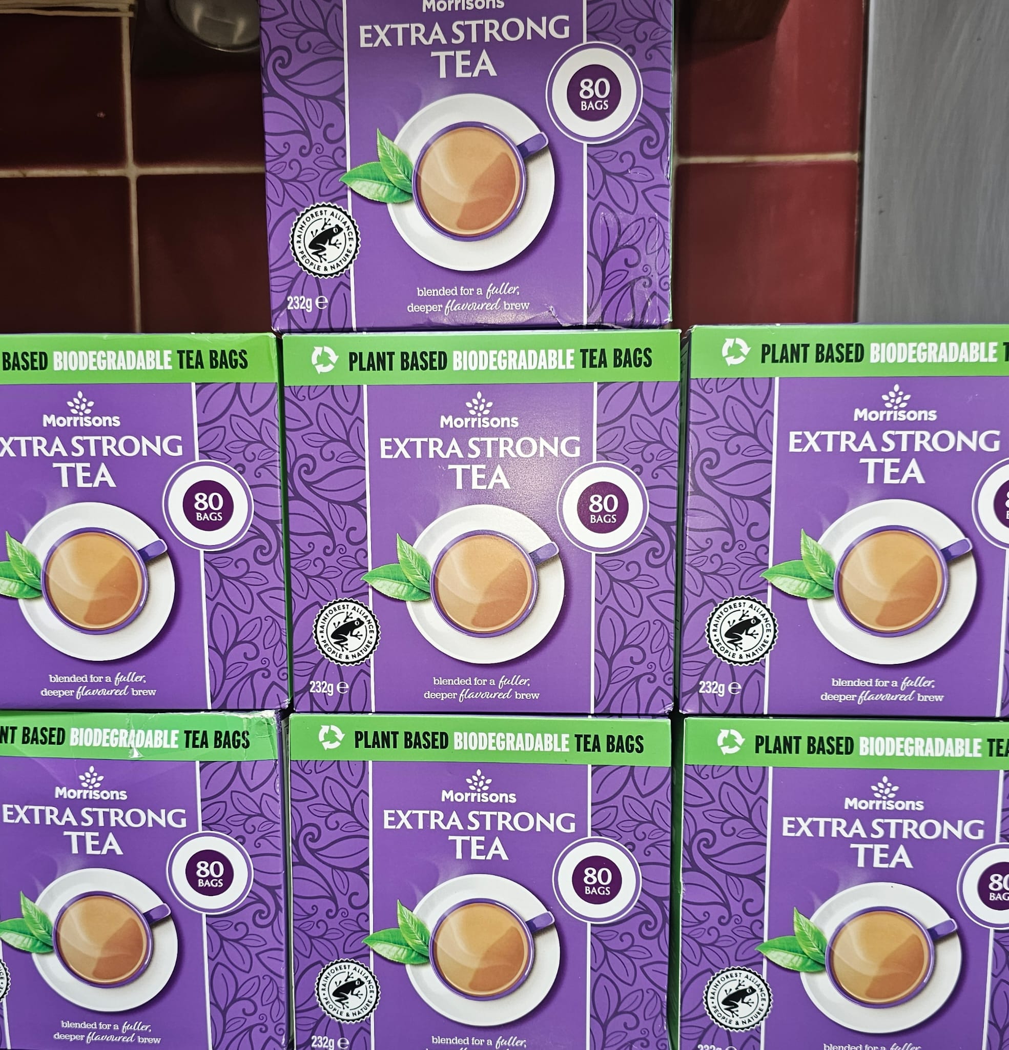 AMorrisons Extra Strong Tea 7 boxes x 80 Tea bags Bouncy Castle, Softplay and Mascot Hire in