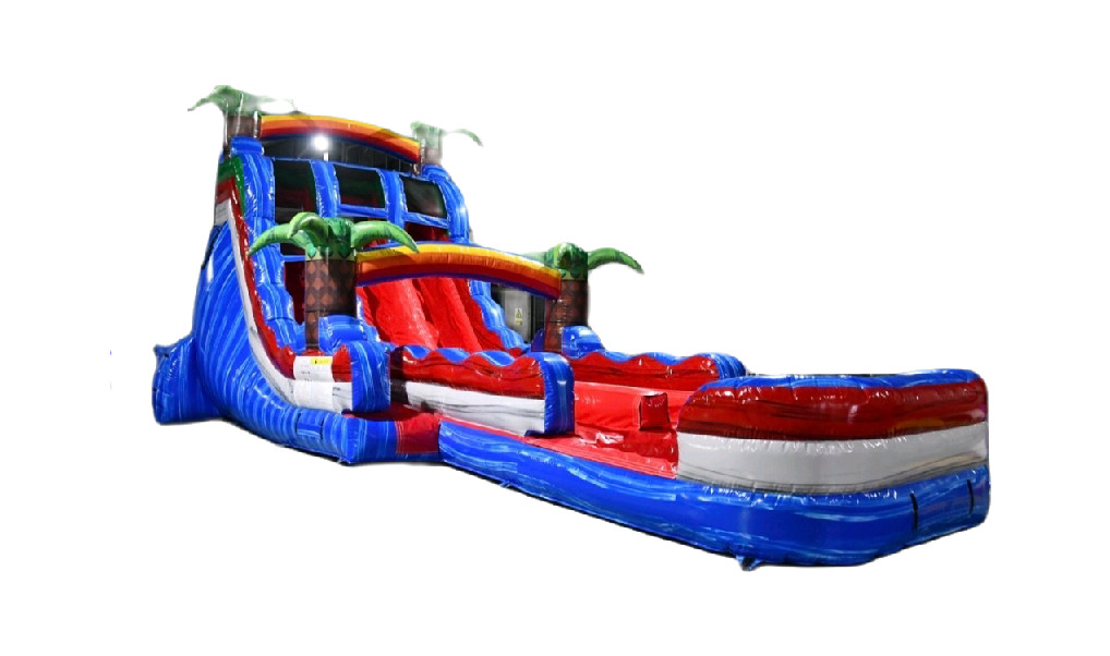 18ft Red Lane PARADISE water slide - Rent in NC | Bounce Town