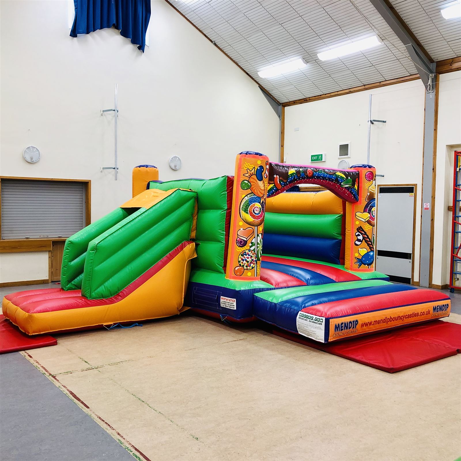 15ft x18ft Candy Multicoloured Low Height Bounce 'N' Slide Bouncy