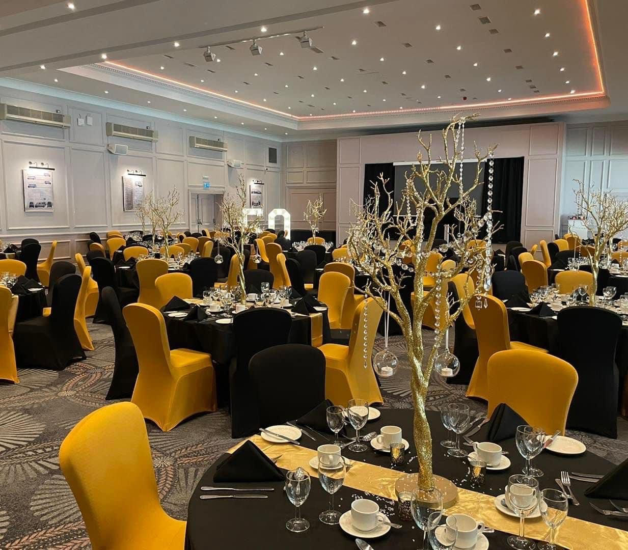 Gold Chair Covers Hire in Chorley S.J. Enterprises Chorley limited