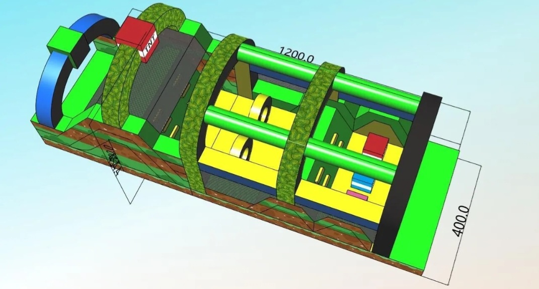 Minecraft Inflatable Obstacle Course Inflatable Minecraft Obstacle course Jumping Castle Hire Melbourne