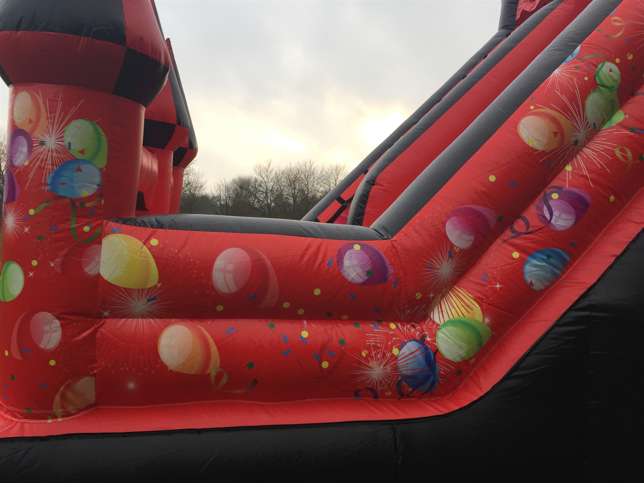 Mega Slide Red Party Balloons 12ft x 20ft x 16 Best Bouncy Castle