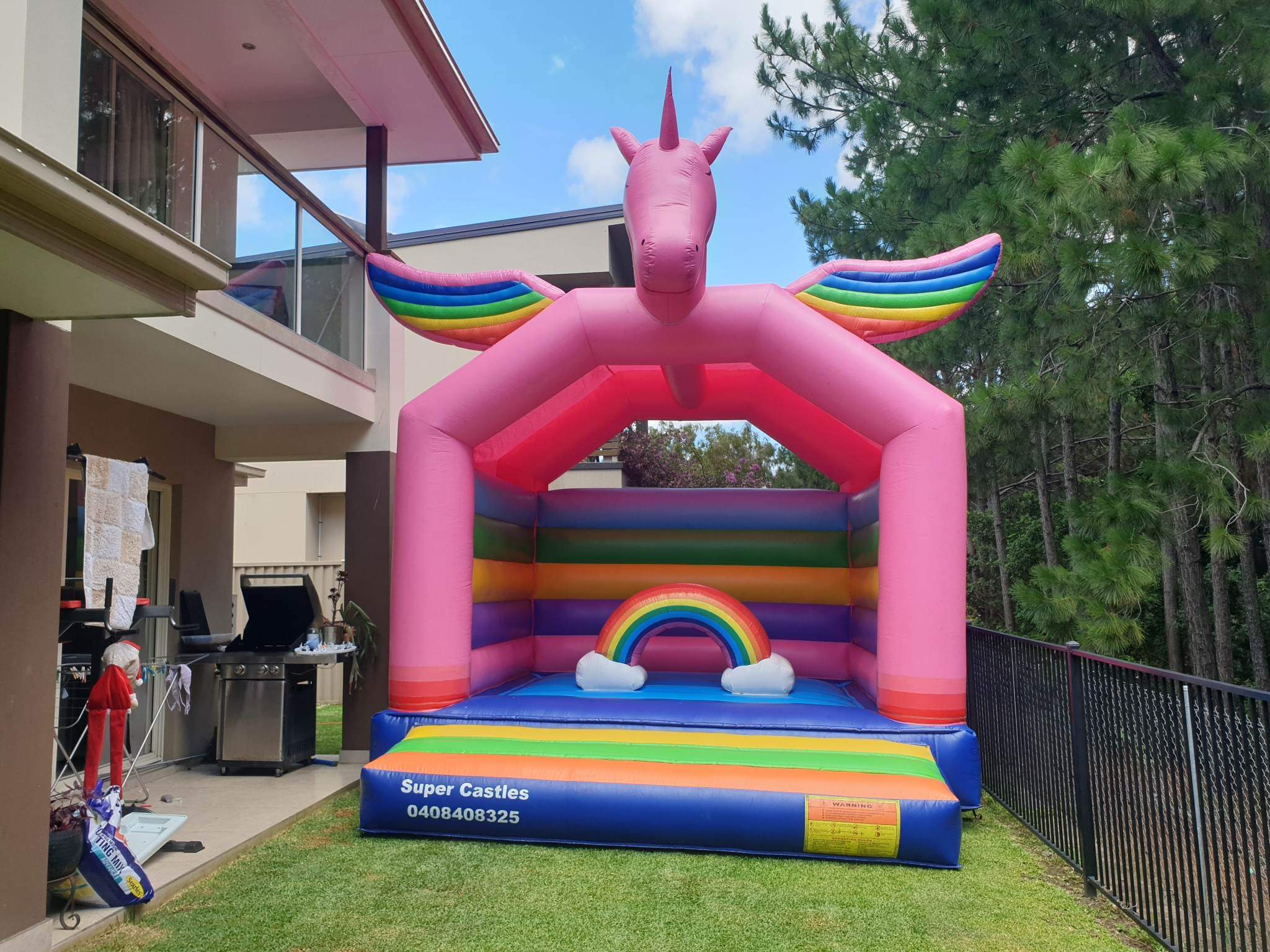 Unicorn Fully Themed Castle Jumping Castle Hire, Face Painting, Water