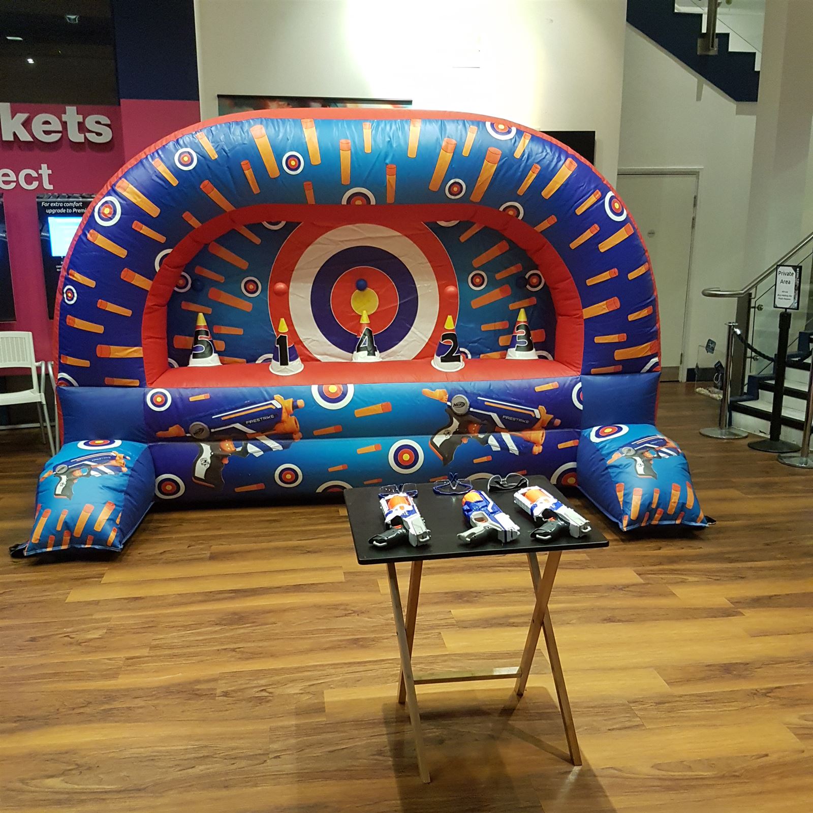 Inflatable Nerf Wars Target Range Bouncy Castle Hire in Crowborough, Tunbridge Wells, Uckfield