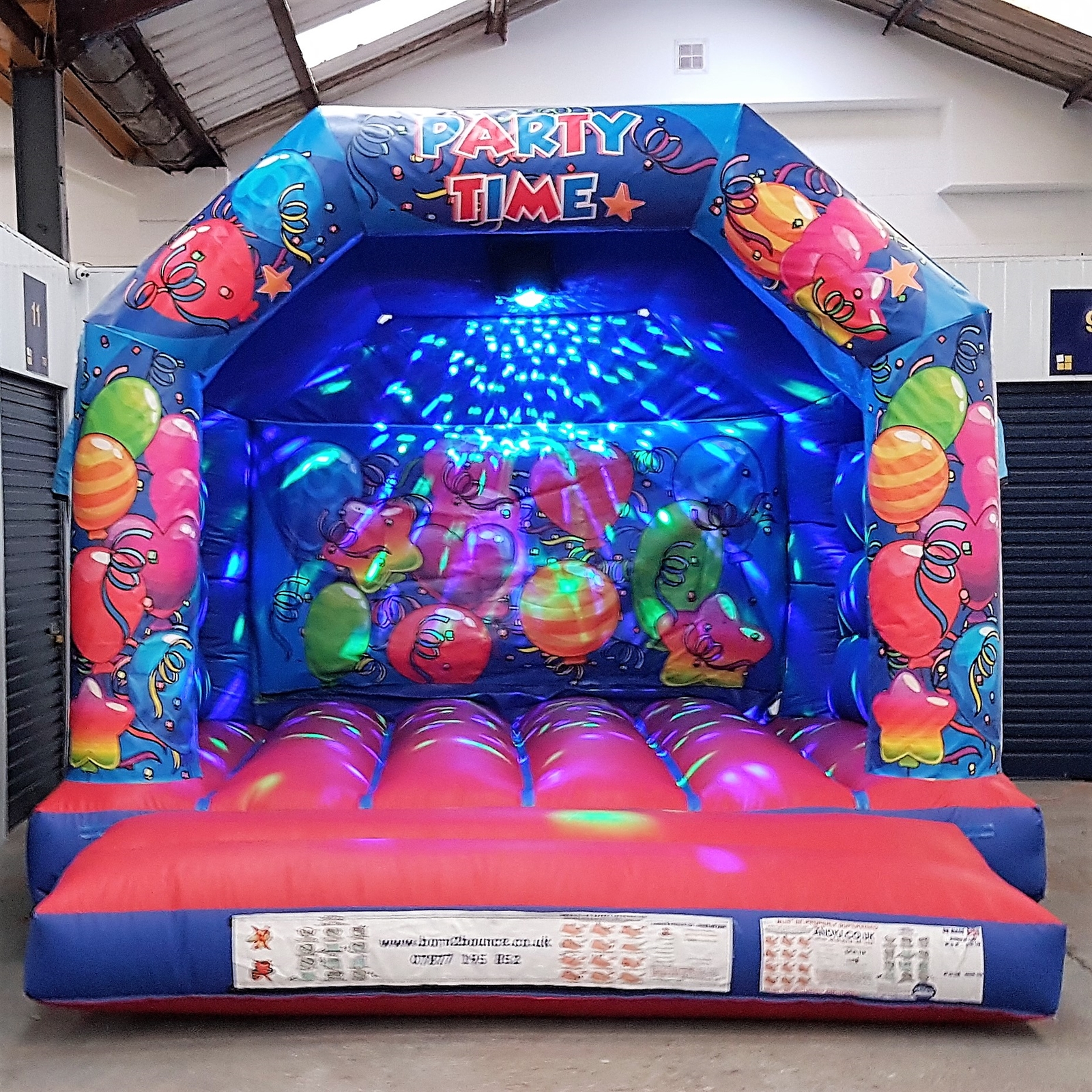 Party Time Disco Bouncy Castle For Hire £95, 12ft x 12ft Best Bouncy